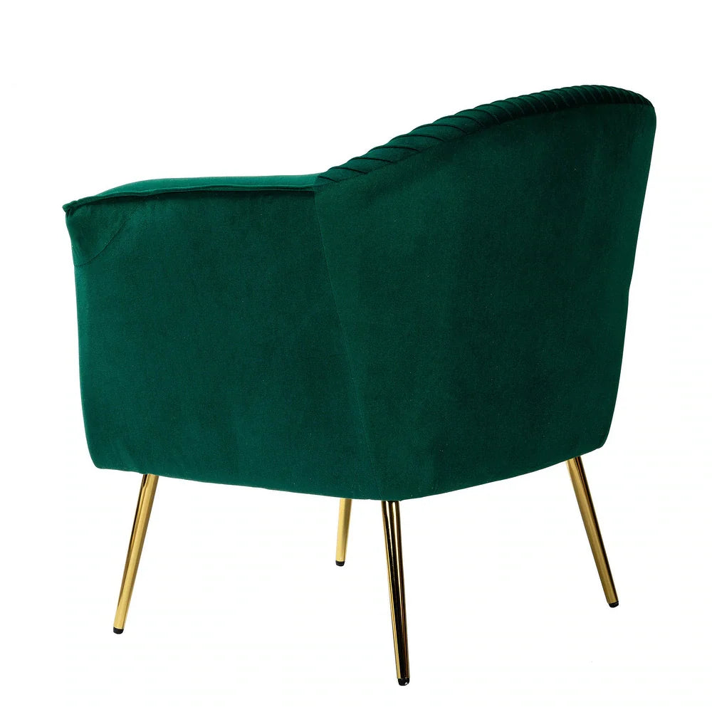 Belicia 27" Wide ContemporaryVelvet Barrel Chair with Metal Legs