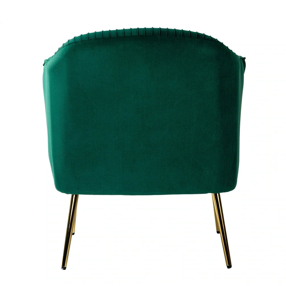 Belicia 27" Wide ContemporaryVelvet Barrel Chair with Metal Legs