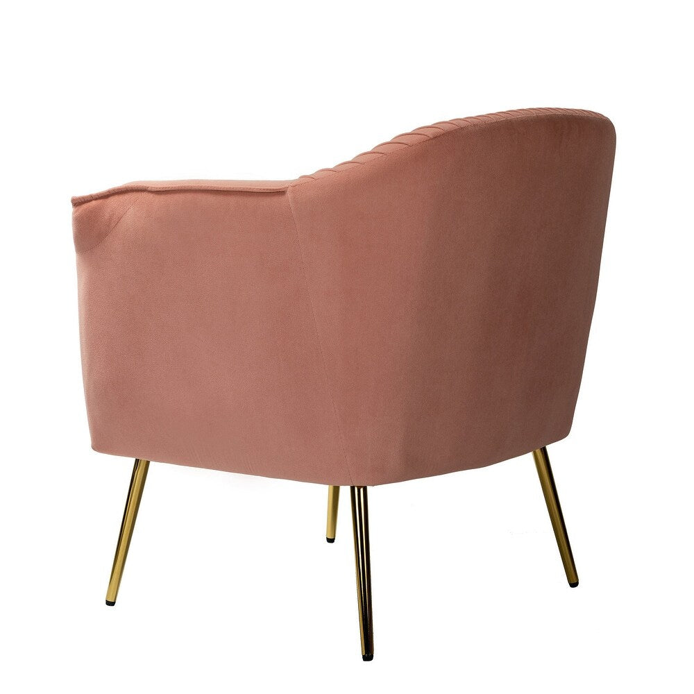 Belicia 27" Wide ContemporaryVelvet Barrel Chair with Metal Legs