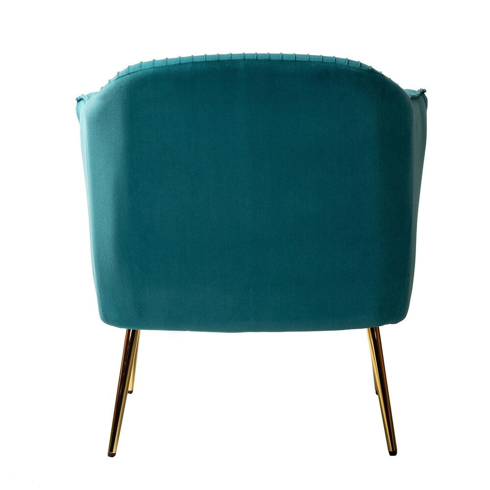 Belicia 27" Wide ContemporaryVelvet Barrel Chair with Metal Legs