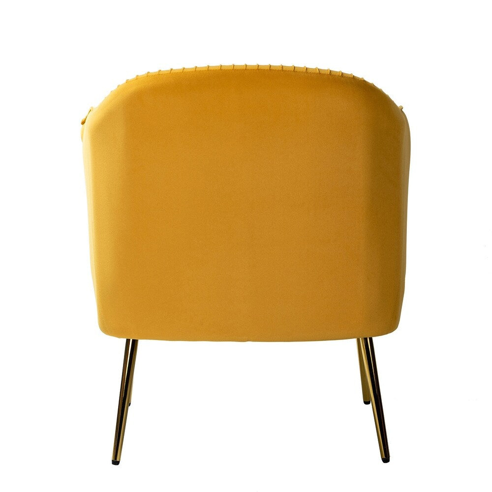 Belicia 27" Wide ContemporaryVelvet Barrel Chair with Metal Legs