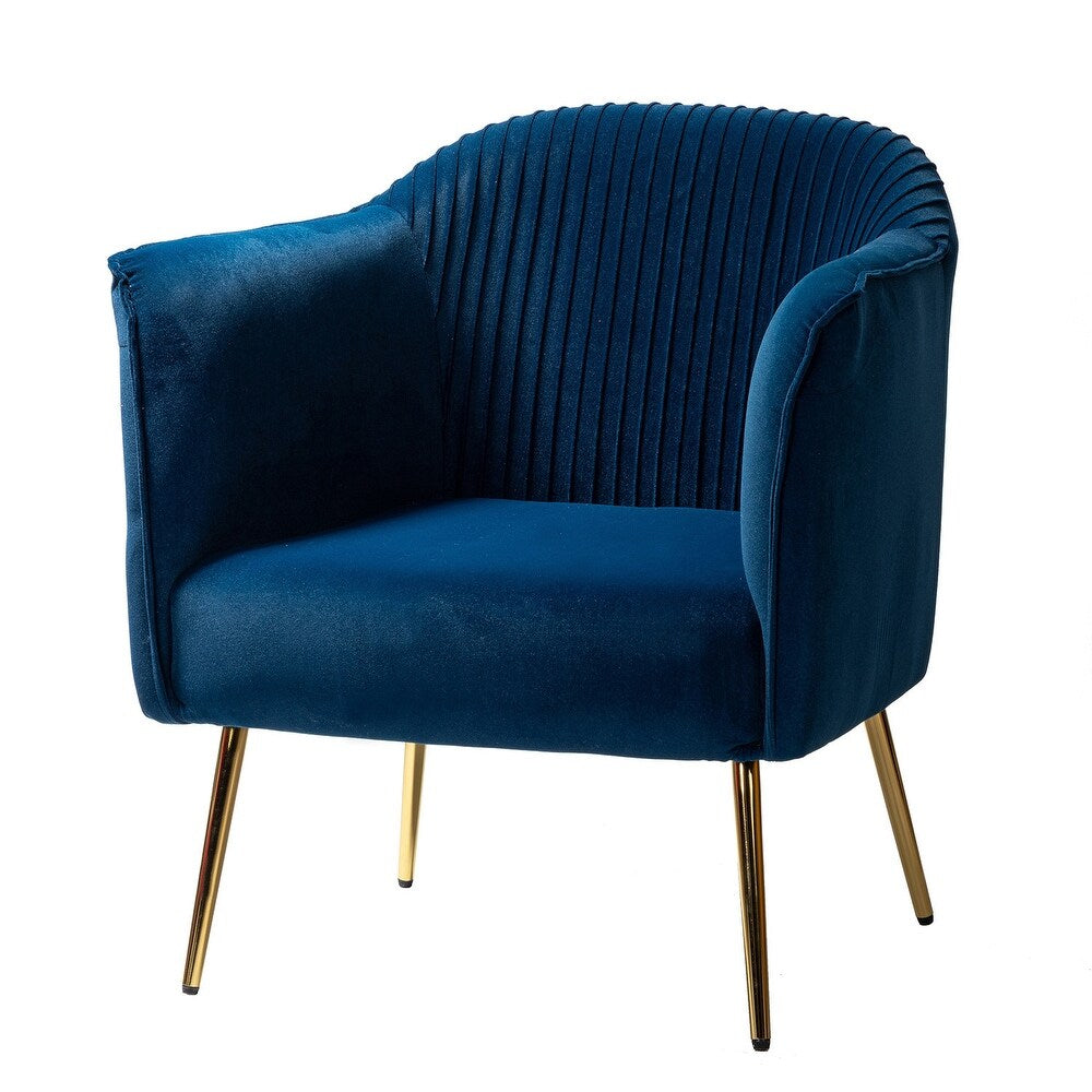 Belicia 27" Wide ContemporaryVelvet Barrel Chair with Metal Legs