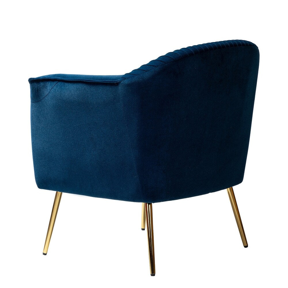 Belicia 27" Wide ContemporaryVelvet Barrel Chair with Metal Legs