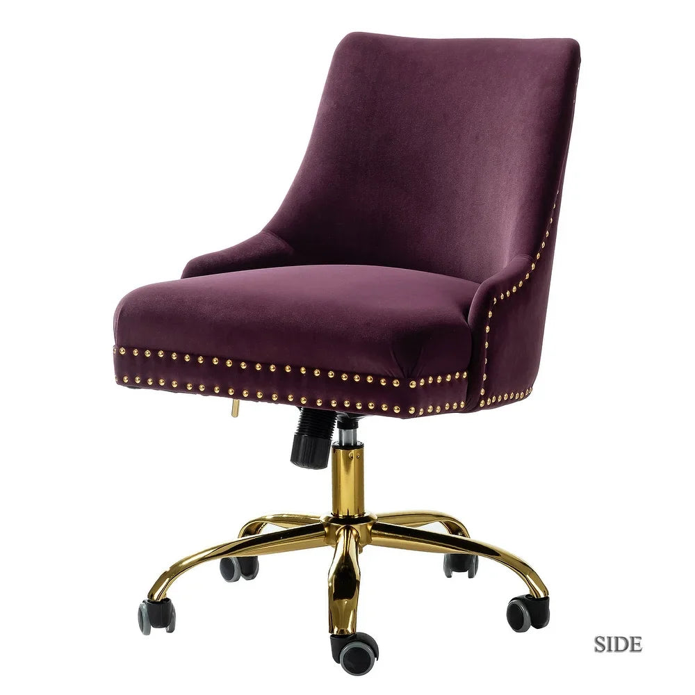 Bella Nailhead Gold Leg Task Chair