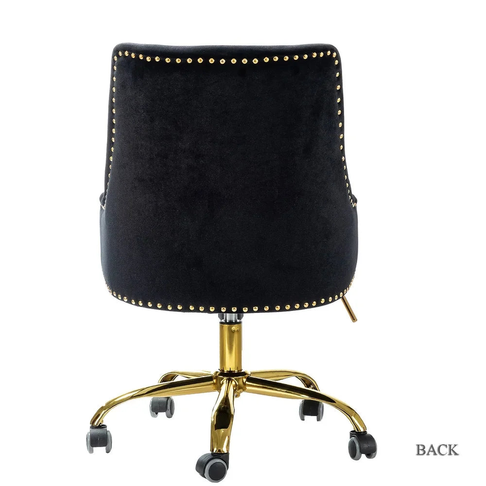 Bella Nailhead Gold Leg Task Chair