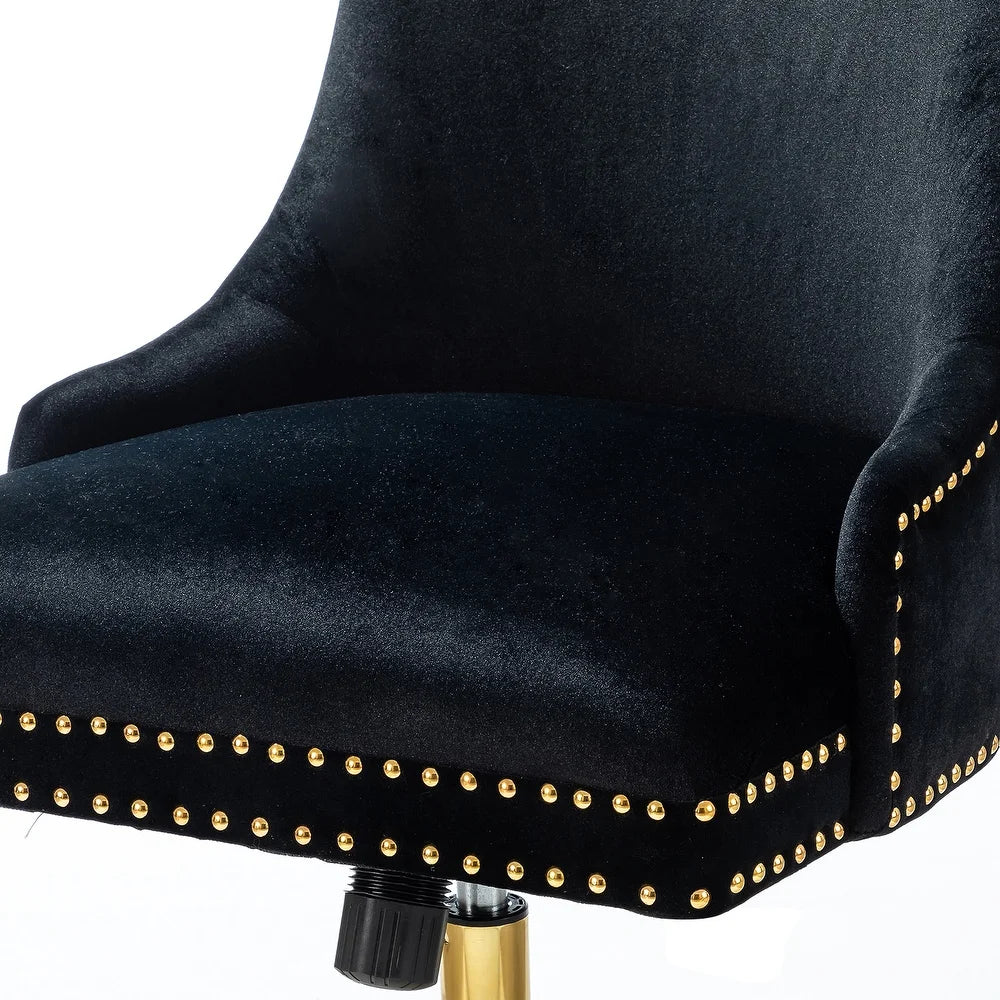 Bella Nailhead Gold Leg Task Chair