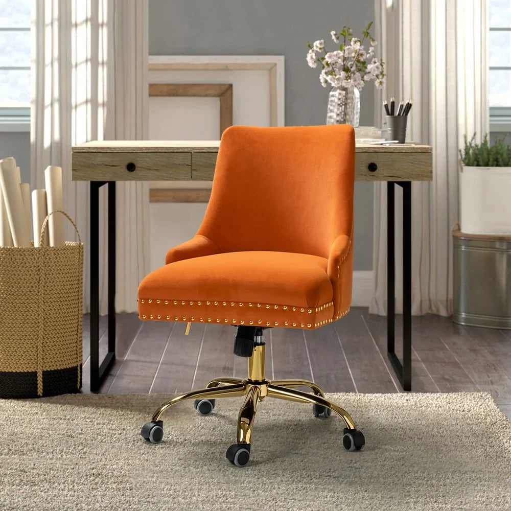 Bella Nailhead Gold Leg Task Chair