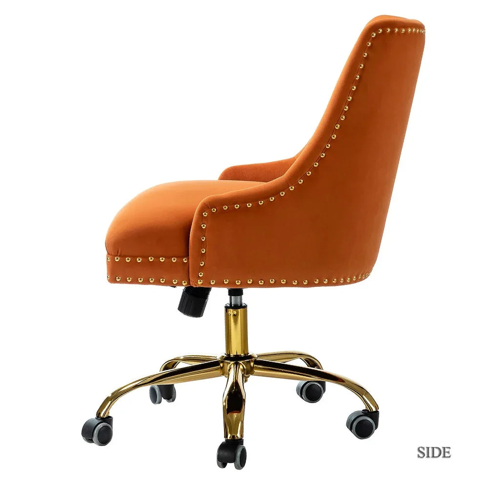 Bella Nailhead Gold Leg Task Chair