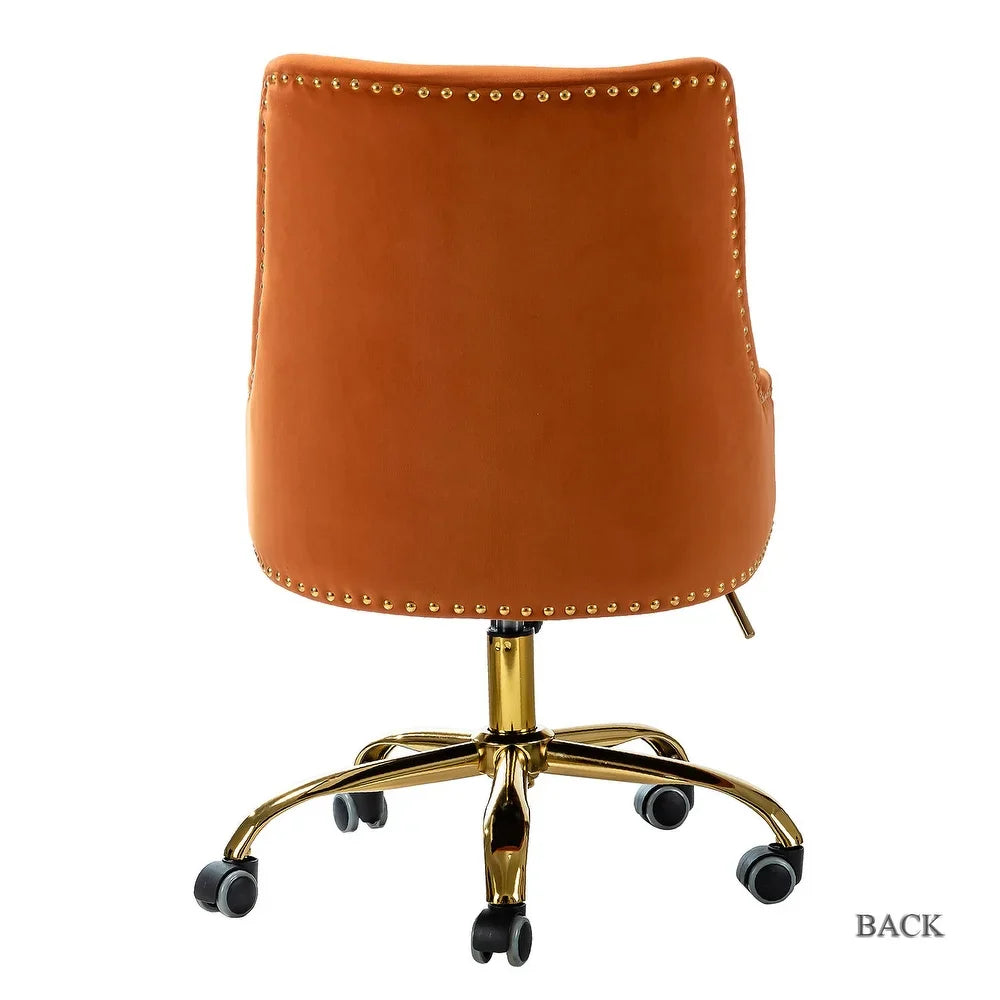 Bella Nailhead Gold Leg Task Chair