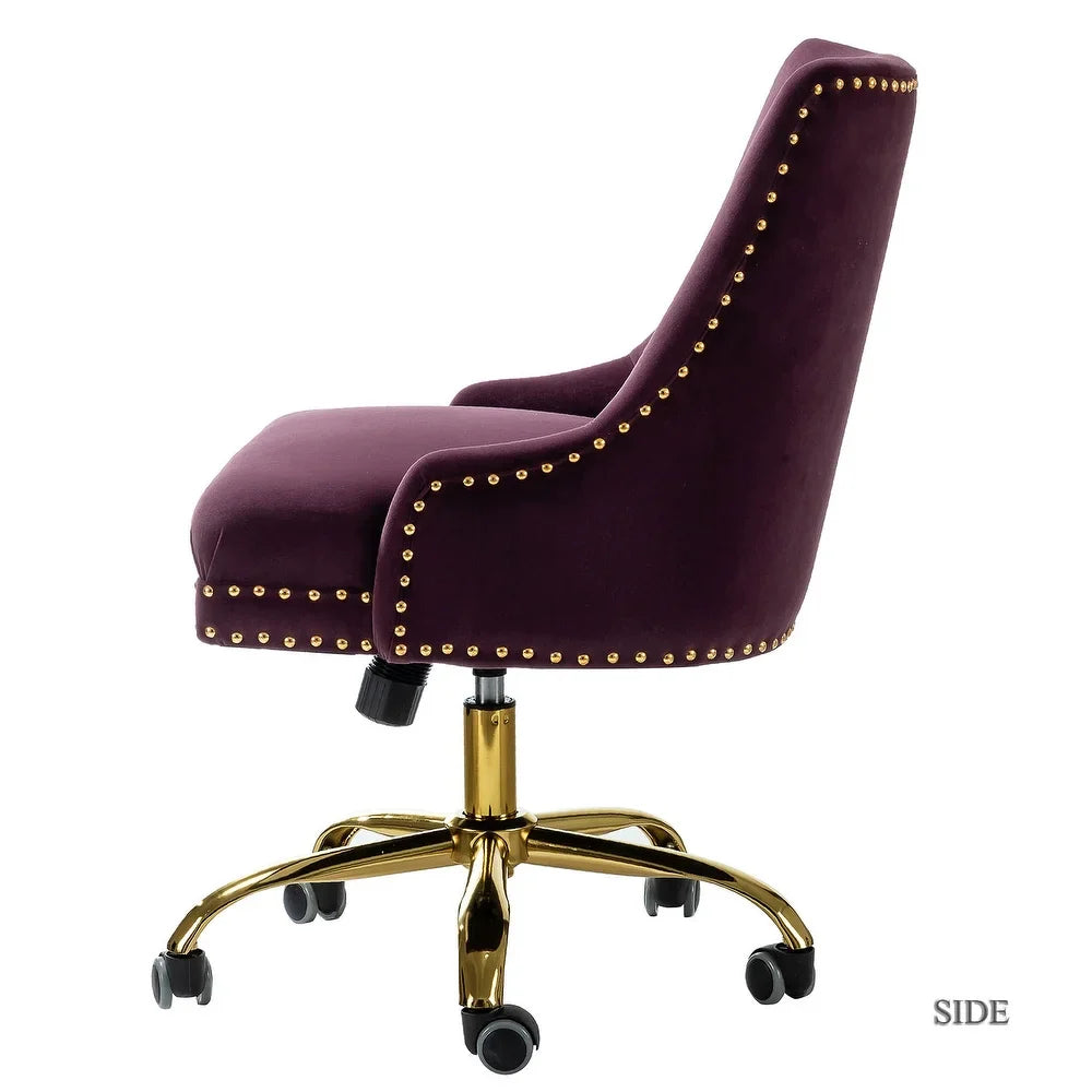 Bella Nailhead Gold Leg Task Chair