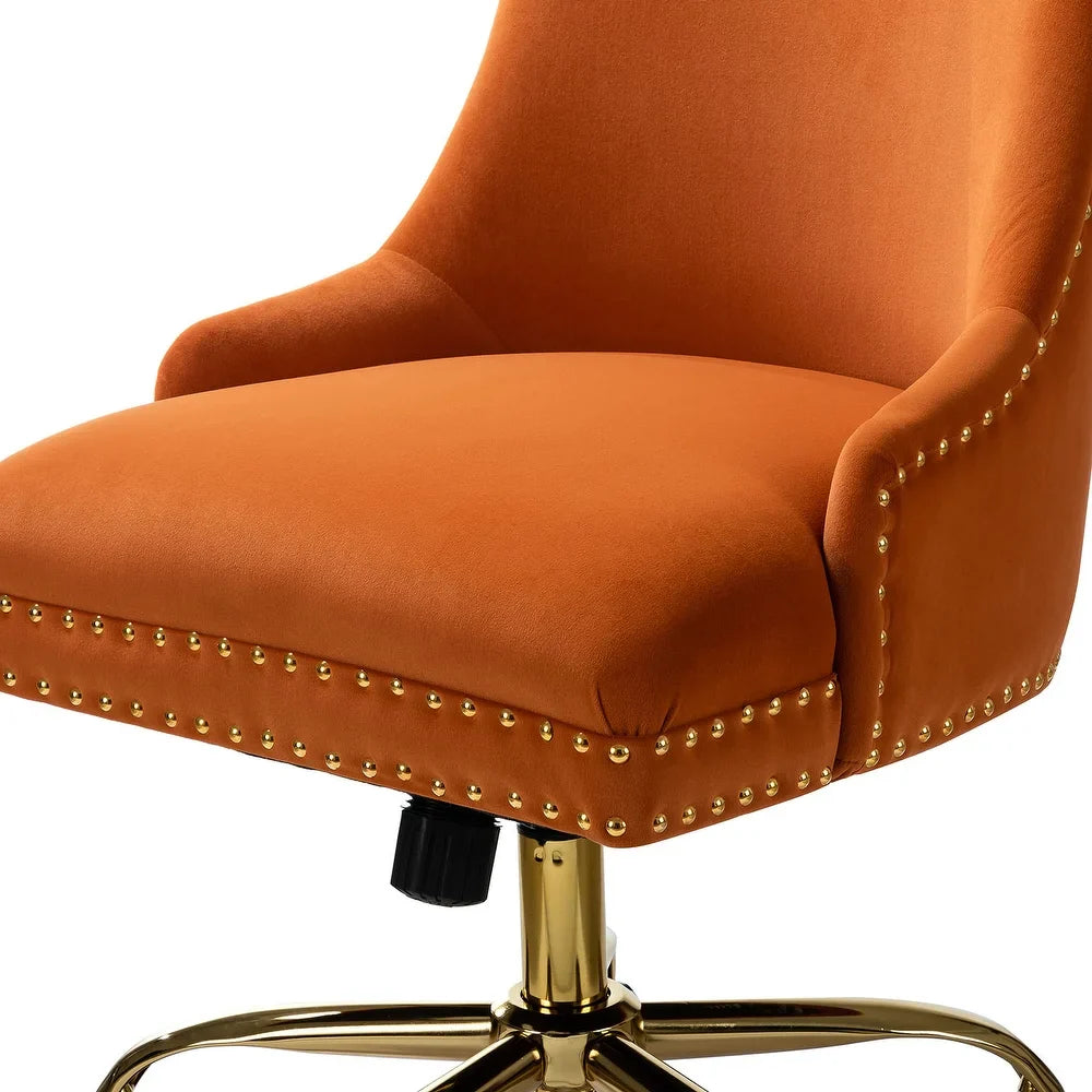 Bella Nailhead Gold Leg Task Chair