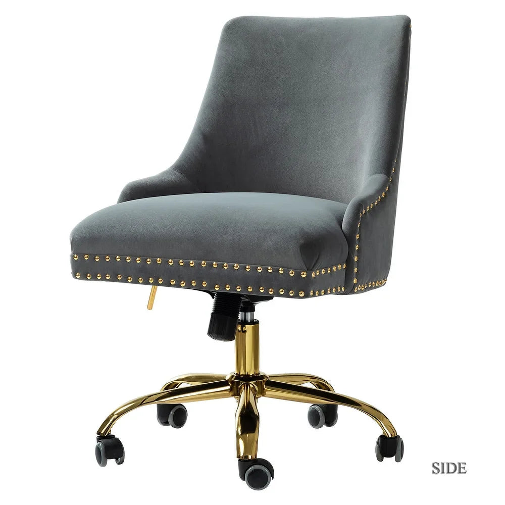 Bella Nailhead Gold Leg Task Chair