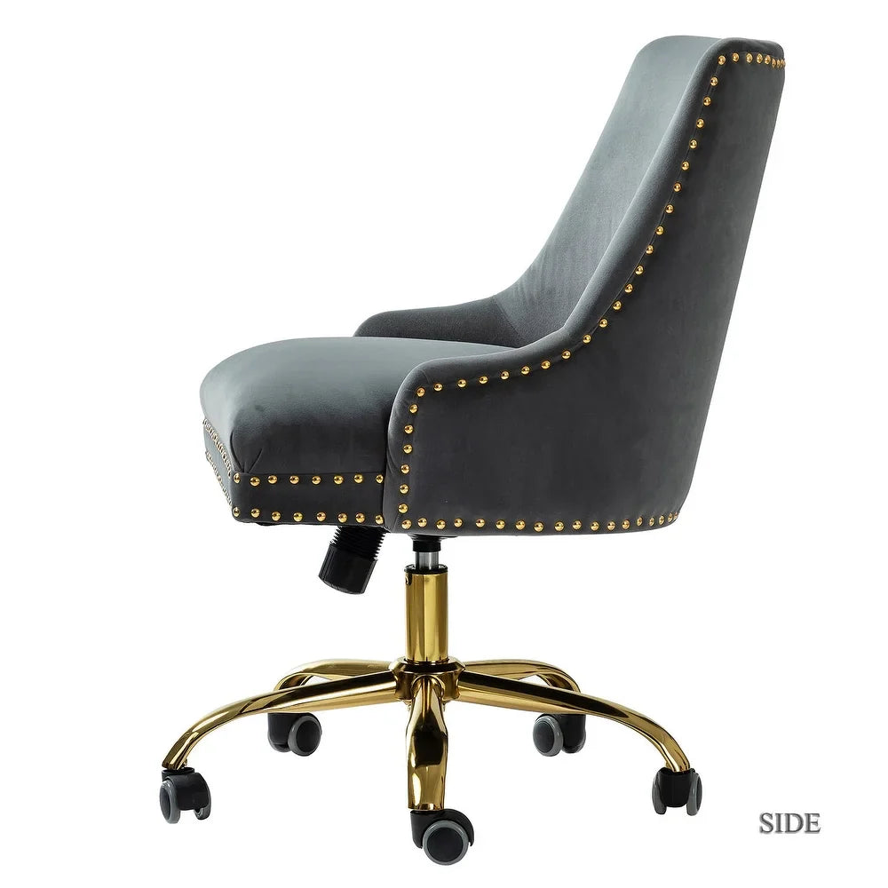 Bella Nailhead Gold Leg Task Chair