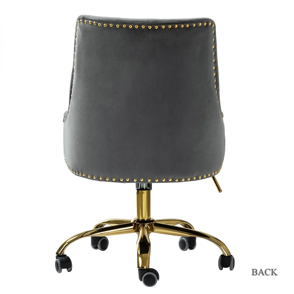 Bella Nailhead Gold Leg Task Chair