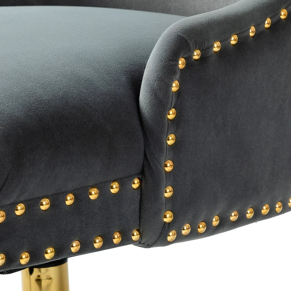 Bella Nailhead Gold Leg Task Chair