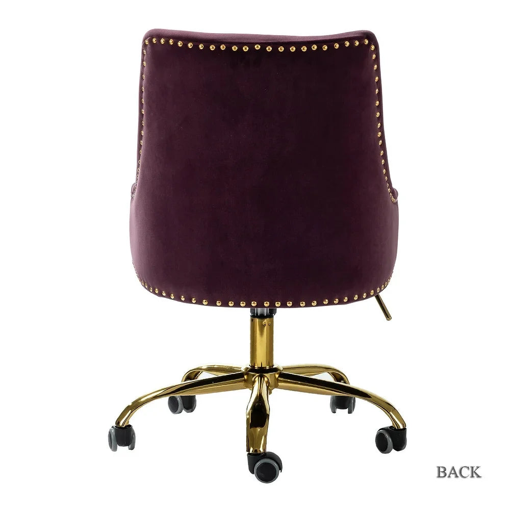 Bella Nailhead Gold Leg Task Chair