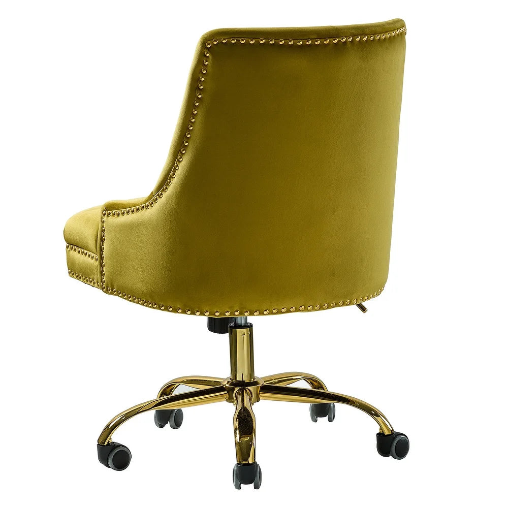 Bella Nailhead Gold Leg Task Chair