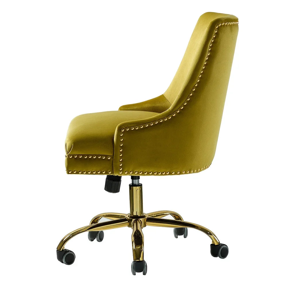 Bella Nailhead Gold Leg Task Chair