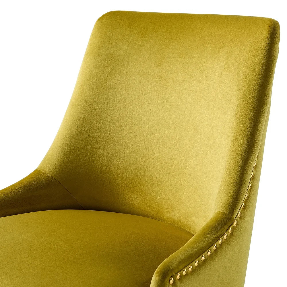 Bella Nailhead Gold Leg Task Chair