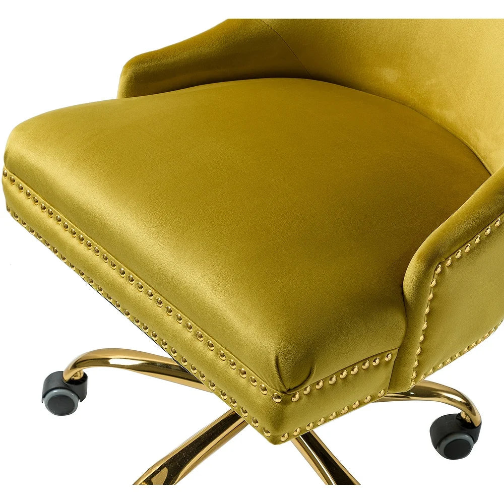 Bella Nailhead Gold Leg Task Chair