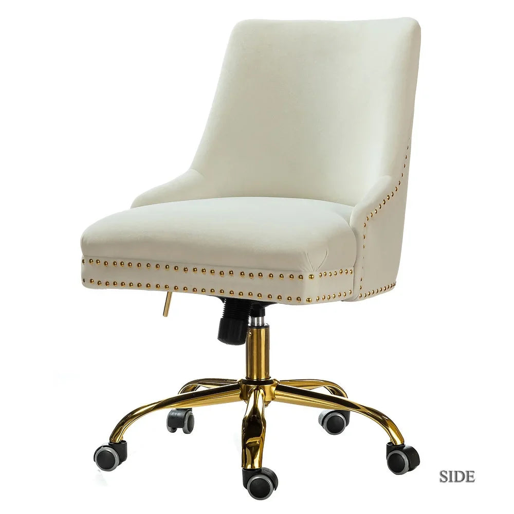 Bella Nailhead Gold Leg Task Chair