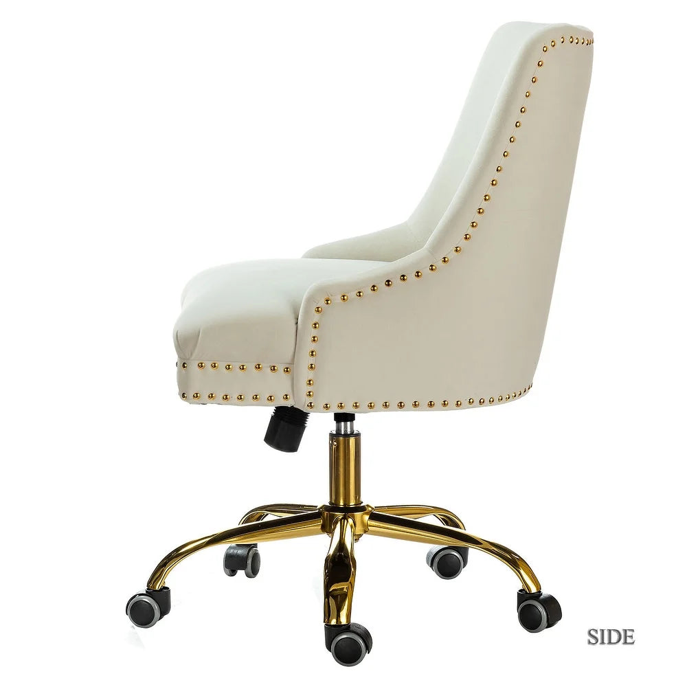 Bella Nailhead Gold Leg Task Chair