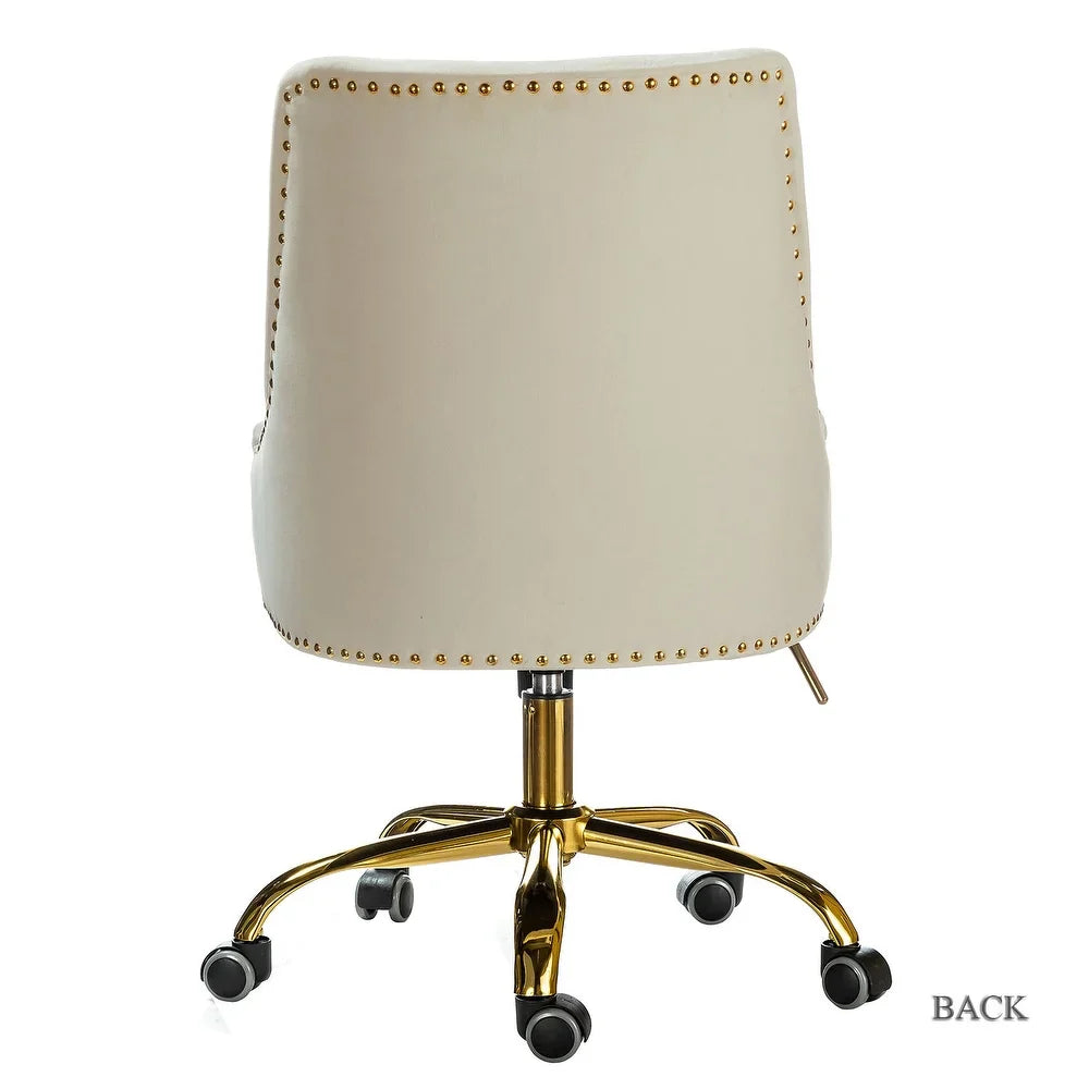 Bella Nailhead Gold Leg Task Chair