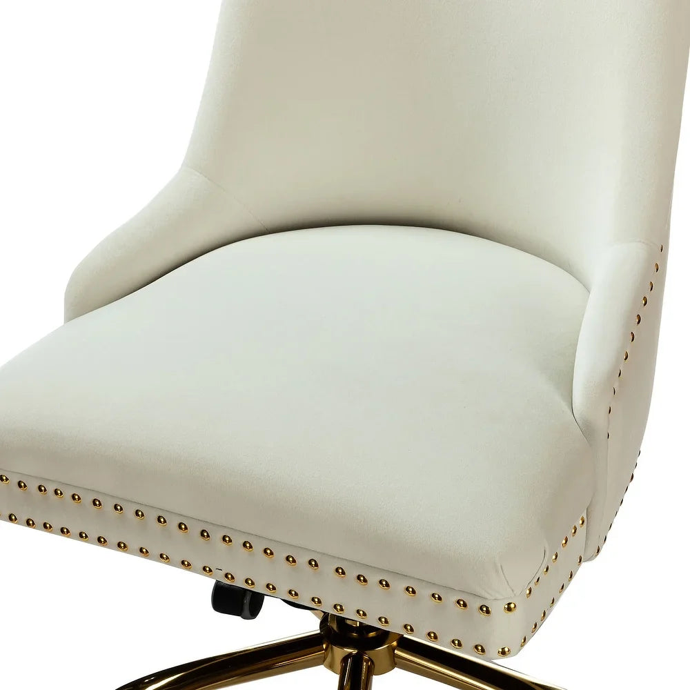 Bella Nailhead Gold Leg Task Chair