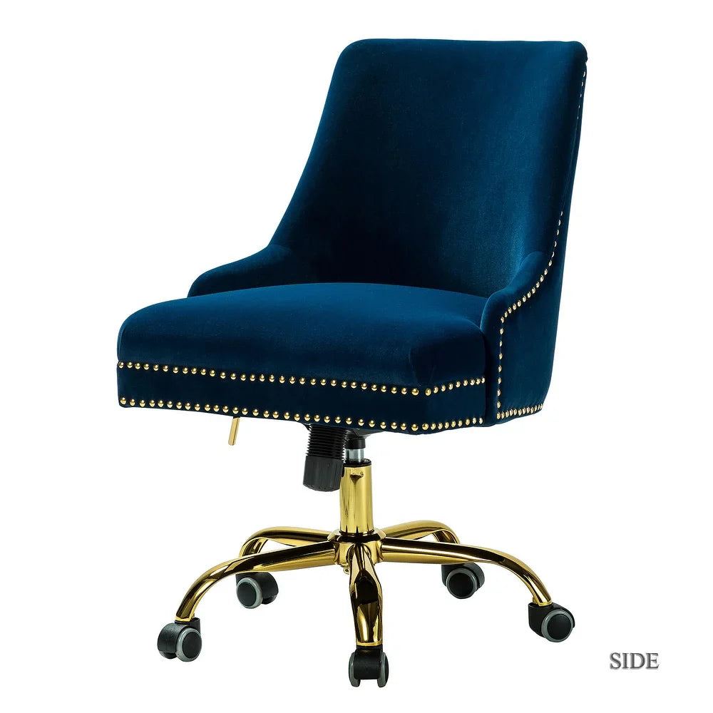 Bella Nailhead Gold Leg Task Chair