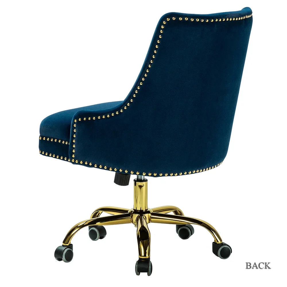 Bella Nailhead Gold Leg Task Chair