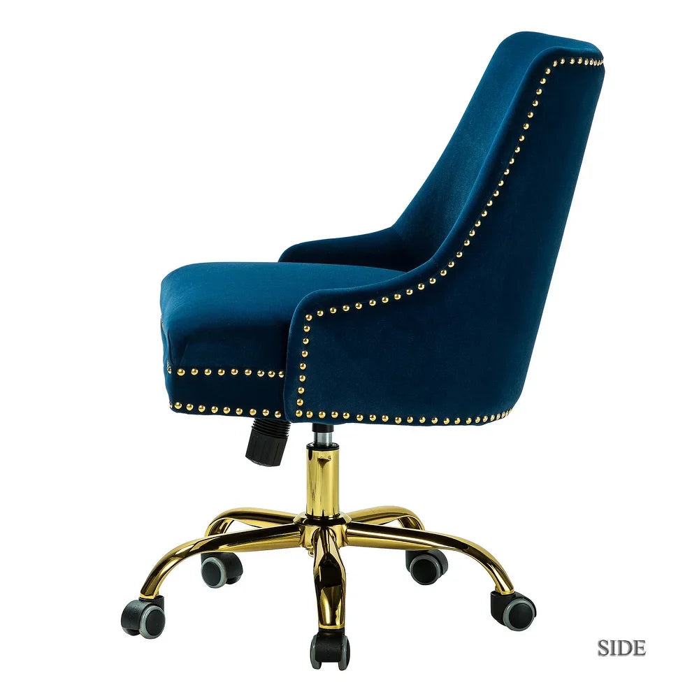 Bella Nailhead Gold Leg Task Chair