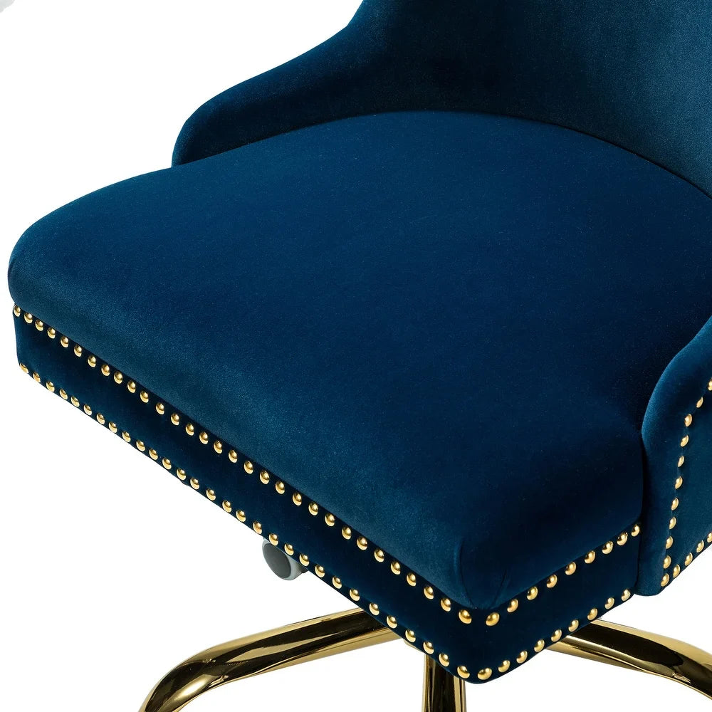 Bella Nailhead Gold Leg Task Chair