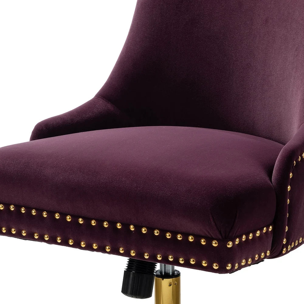 Bella Nailhead Gold Leg Task Chair