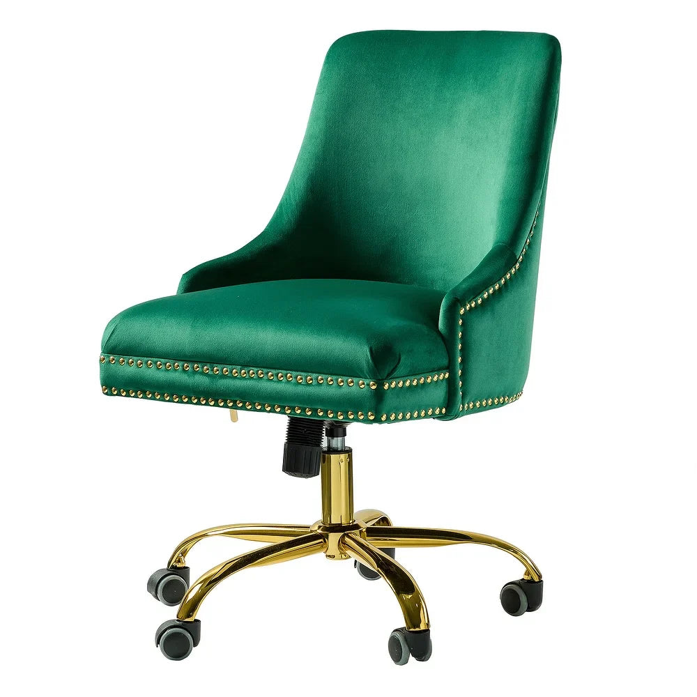 Bella Nailhead Gold Leg Task Chair