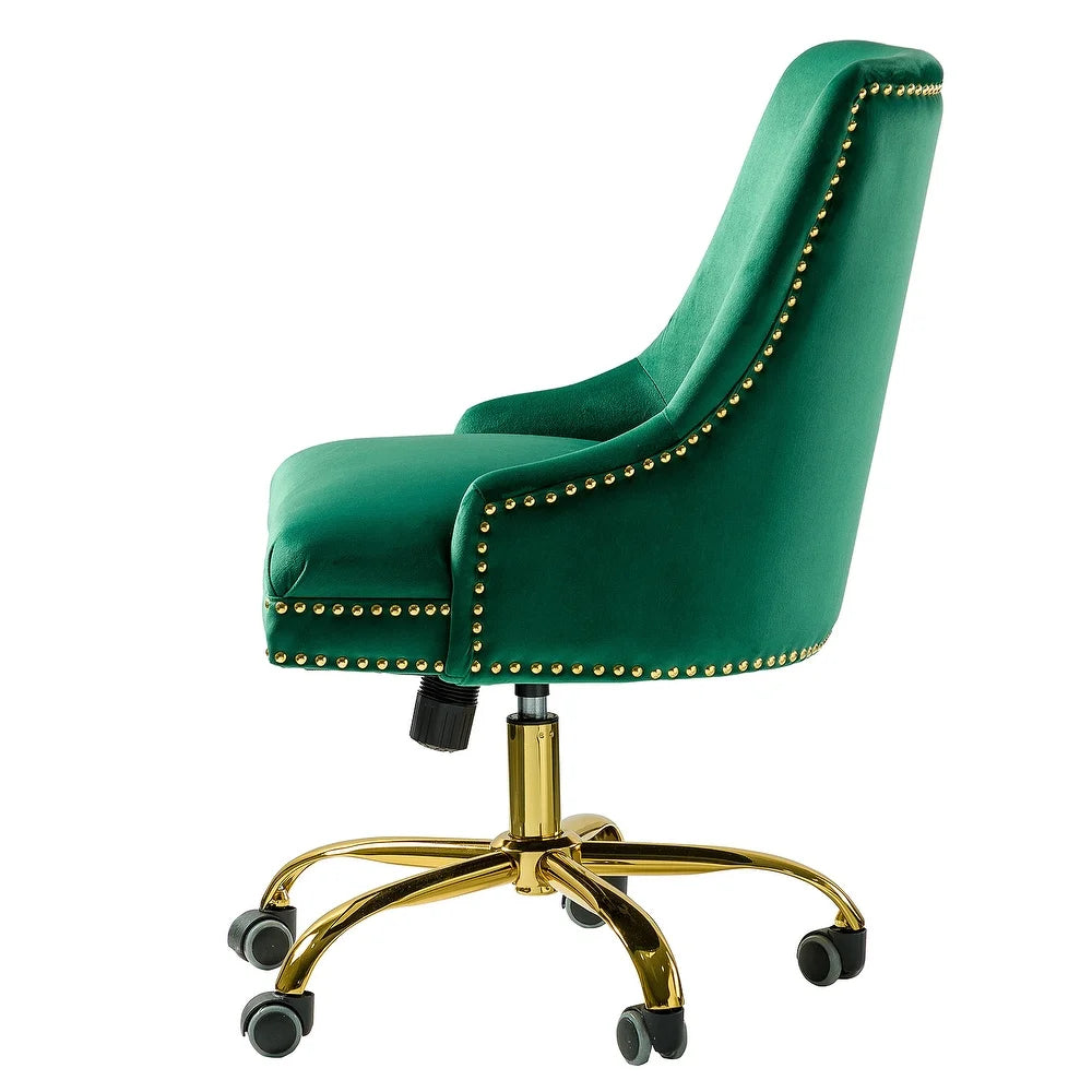 Bella Nailhead Gold Leg Task Chair