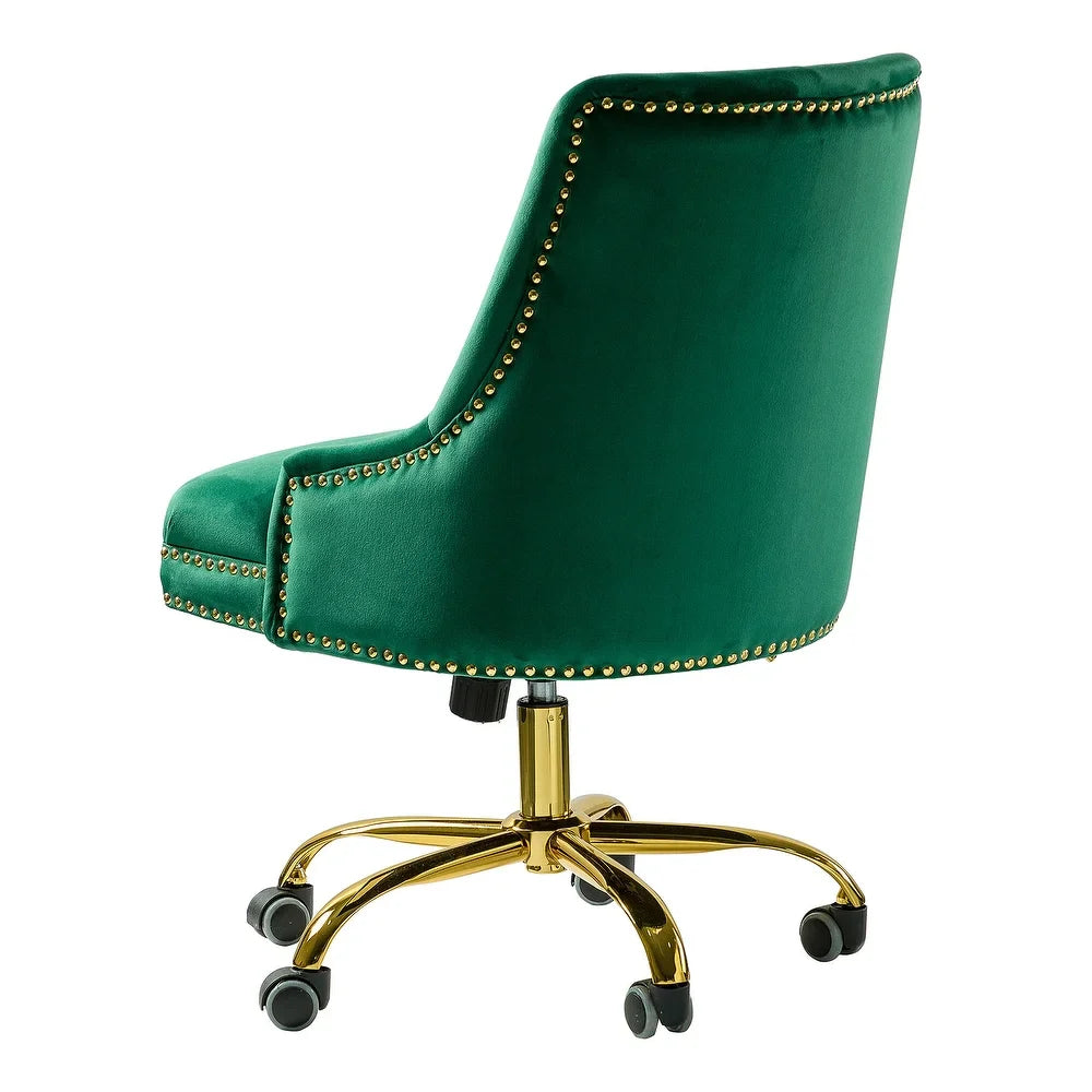 Bella Nailhead Gold Leg Task Chair