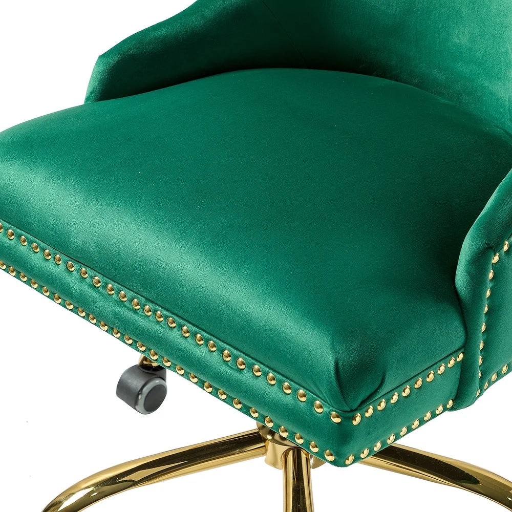 Bella Nailhead Gold Leg Task Chair