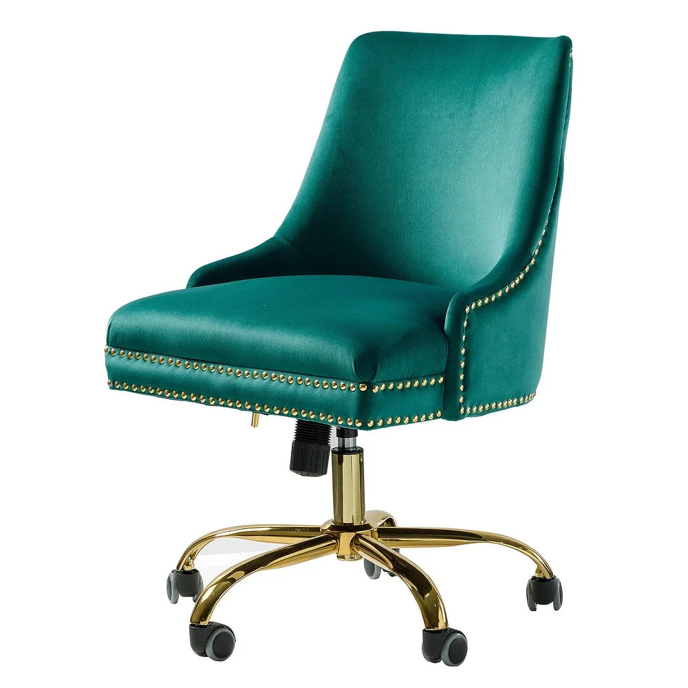 Bella Nailhead Gold Leg Task Chair