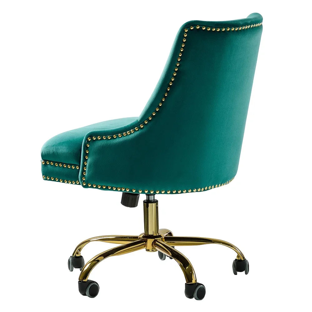 Bella Nailhead Gold Leg Task Chair