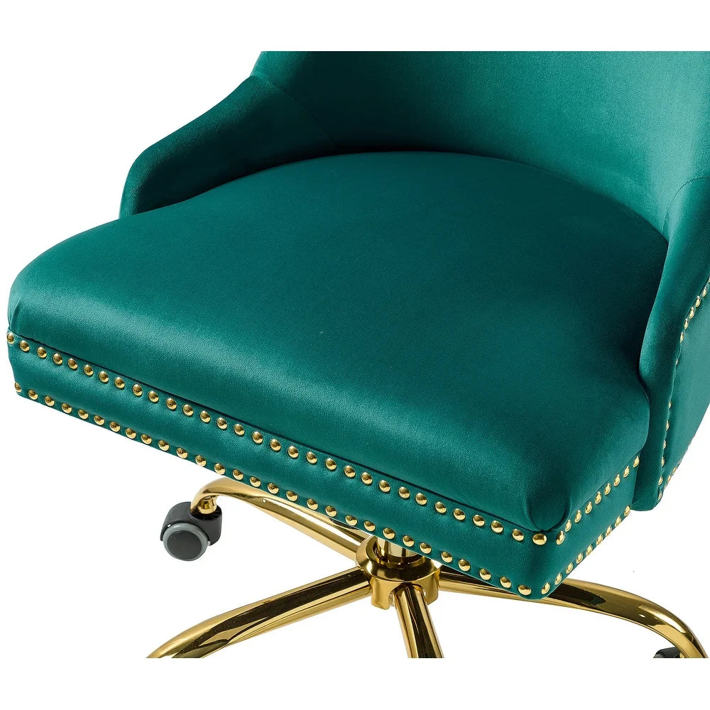 Bella Nailhead Gold Leg Task Chair