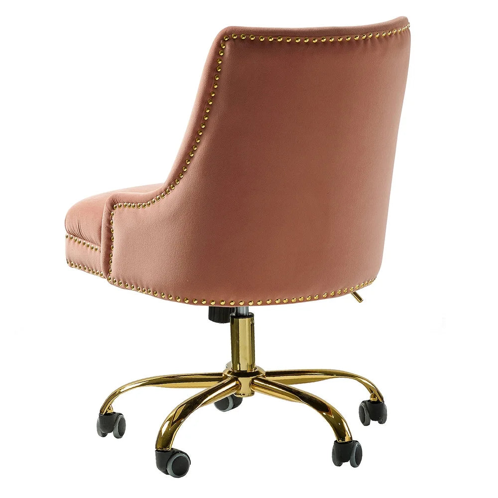 Bella Nailhead Gold Leg Task Chair