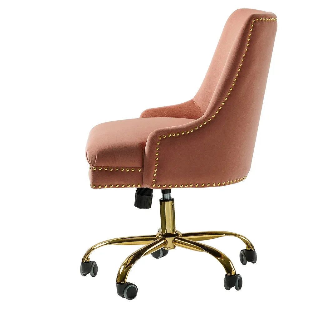 Bella Nailhead Gold Leg Task Chair