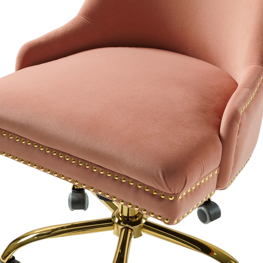 Bella Nailhead Gold Leg Task Chair