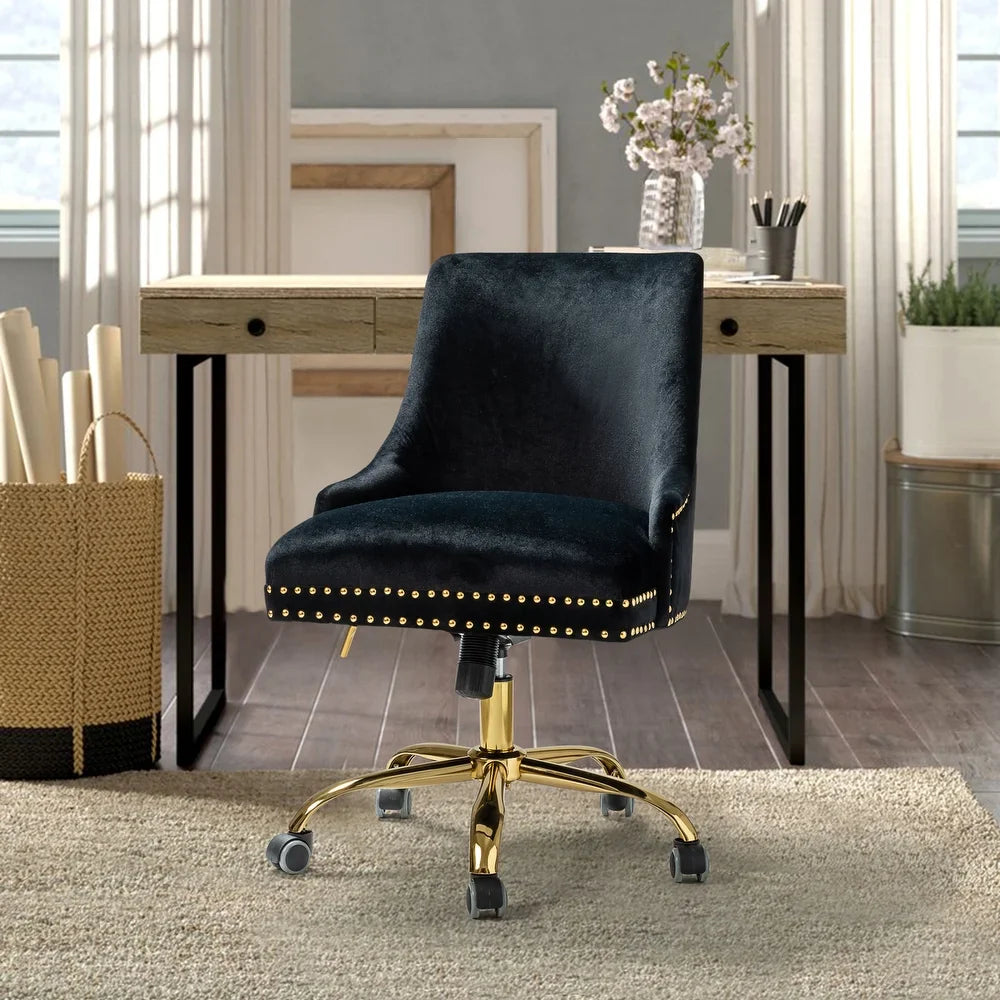 Bella Nailhead Gold Leg Task Chair