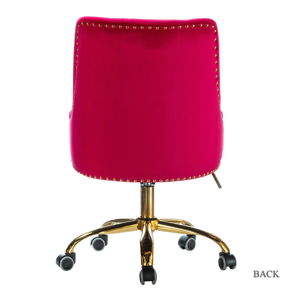 Bella Nailhead Gold Leg Task Chair