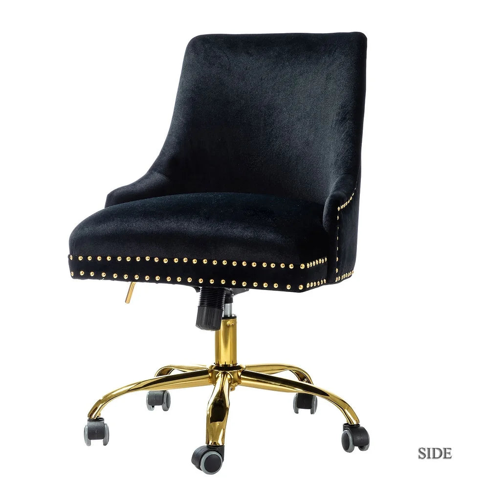 Bella Nailhead Gold Leg Task Chair