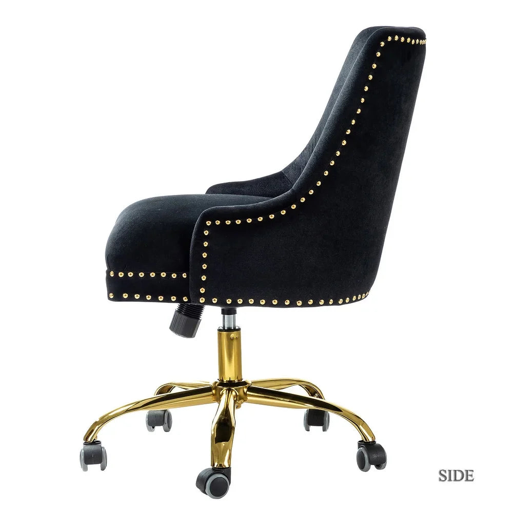 Bella Nailhead Gold Leg Task Chair