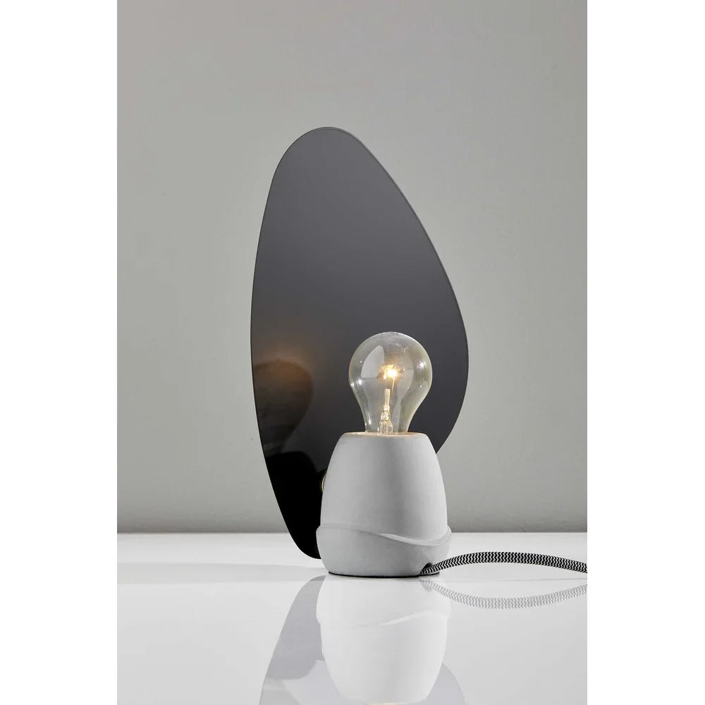 Black Fin Concrete Table Lamp - 8.75 x 5 x 12.75