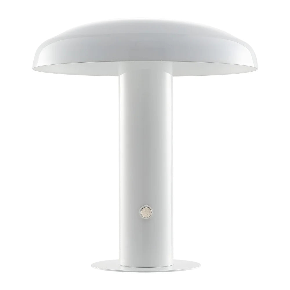 Boletus 11" Contemporary Bohemian Rechargeable/Cordless Iron Integrated LED Mushroom Table Lamp, by JONATHAN Y