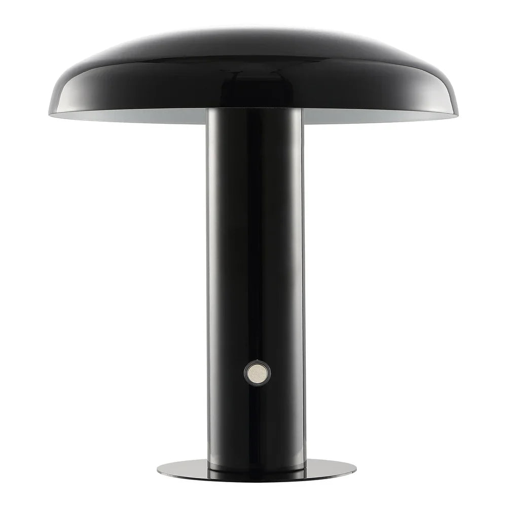 Boletus 11" Contemporary Bohemian Rechargeable/Cordless Iron Integrated LED Mushroom Table Lamp, by JONATHAN Y